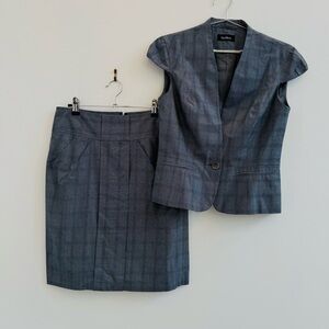 Kasper Charcoal Skirt Set